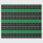 黒と緑の泥モダン地模様 ラッピングペーパー (フラット)