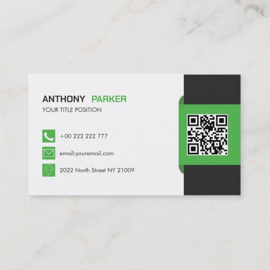 黒と緑の線 名刺 (裏面)