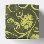 黒と緑の自然図解入りの、写真付きのフローラルパターン フェイバーボックス (上部)