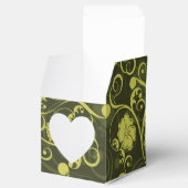 黒と緑の自然図解入りの、写真付きのフローラルパターン フェイバーボックス (オープン)