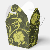 黒と緑の自然図解入りの、写真付きのフローラルパターン フェイバーボックス (オープン)