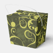 黒と緑の自然図解入りの、写真付きのフローラルパターン フェイバーボックス (裏面サイド)