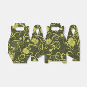 黒と緑の自然図解入りの、写真付きのフローラルパターン フェイバーボックス (折り畳みなし)