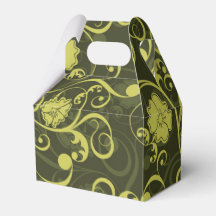 黒と緑の自然図解入りの、写真付きのフローラルパターン