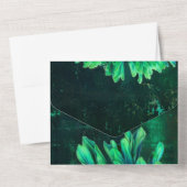 黒と緑の菊の結婚式の招待 オールインワン招待状 (裏面)