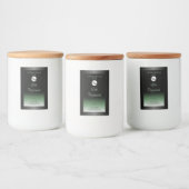 黒と緑の製品ラベルソフトグリッターロゴ フードラベル (ボトル)