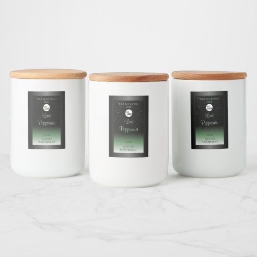 黒と緑の製品ラベルソフトグリッターロゴ フードラベル (ボトル)