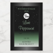 黒と緑の製品ラベルソフトグリッターロゴ フードラベル (シングルラベル)