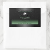 黒と緑の製品ラベルソフトグリッターロゴ 長方形シール (バッグ)