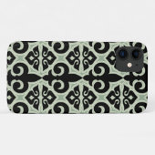 黒と緑の(紋章の)フラ・ダ・リ Case-Mate iPhoneケース (裏面(横))