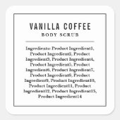 黒と縁ど線の原料リストラベル スクエアシール (正面)