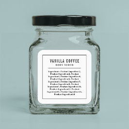 黒と縁ど線の原料リストラベル スクエアシール