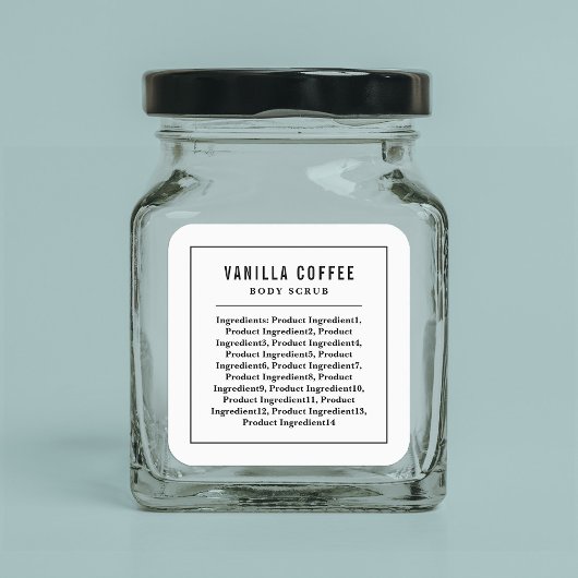 黒と縁ど線の原料リストラベル スクエアシール