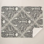 黒と自然の白の甲殻類 シェルパブランケット (正面(横))