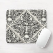 黒と自然の白の甲殻類 マウスパッド (マウス)