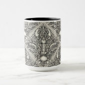 黒と自然の白の甲殻類 マグカップ (中央)