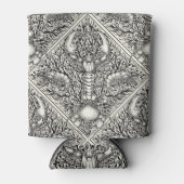 黒と自然の白の甲殻類 缶クーラー (正面)