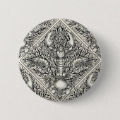 黒と自然の白の甲殻類 缶バッジ (正面)