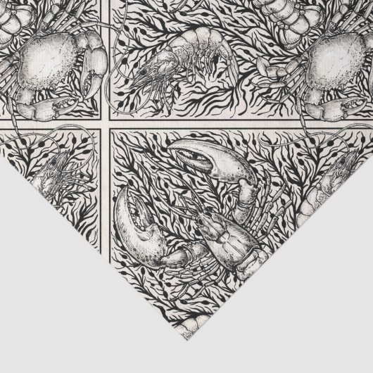 黒と自然の白の甲殻類 薄葉紙 (詳細)