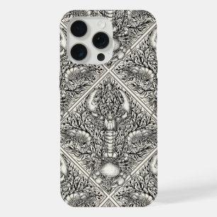 黒と自然の白の甲殻類 iPhone 15 PRO MAXケース
