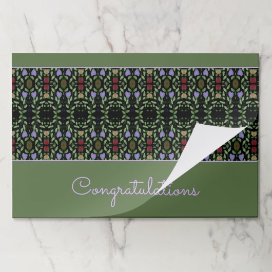 黒と色あせた緑の紙ランチョンマット ペーパーパッド (折り畳み)