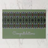 黒と色あせた緑の紙ランチョンマット ペーパーパッド (正面)