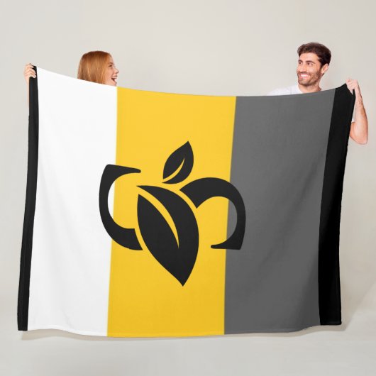 黒と色の数々のロゴストライプフリースブランケット フリースブランケット (インサイチュ)