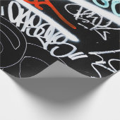 黒と色数々ののグラフィティ・アート ラッピングペーパー (角)