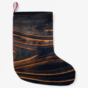 黒と茶のらせん階段 スモールクリスマスストッキング