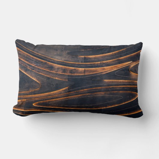 黒と茶のらせん階段 ランバークッション (正面)