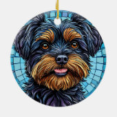 黒と茶のテリア犬 セラミックオーナメント (裏面)