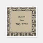 黒と茶色のギリシャのシャワ地中海のー スタンダードカクテルナプキン (正面)