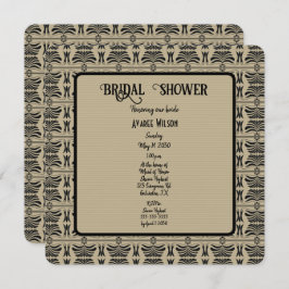 黒と茶色のギリシャのシャワ地中海のー 招待状