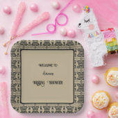 黒と茶色のギリシャ Mediterranean シャワー ペーパープレート (パーティー)