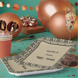 黒と茶色のギリシャ Mediterranean シャワー ペーパープレート