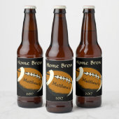 黒と茶色のサッカースポーツビアラベル ビールラベル (ボトル)