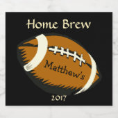 黒と茶色のサッカースポーツビアラベル ビールラベル (シングルラベル)