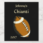 黒と茶色のサッカースポーツワインラベル ワインラベル (シングルラベル)