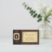 黒と茶色のサドルバッグ 名刺 (スタンド正面)