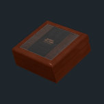 黒と茶色のステッチフェイクレザーイメージ ギフトボックス<br><div class="desc">ヴィンテージの茶色と黒のレザーのテクスチャの画像ステッチ効果。カスタマイズ可能な文字</div>