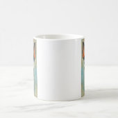 黒と茶色のチワワの水彩画ポートレート コーヒーマグカップ (中央)