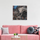 黒と茶色のデジタル注絵画流アート キャンバスプリント (インサイチュ (リビング))