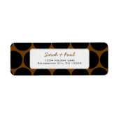 黒と茶色のドお洒落ット差出人住所ラベル ラベル (正面)