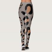黒と茶色のヒョウ女性のレギンス レギンス (裏面)