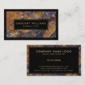 黒と茶色のフェイク大理石 名刺 (正面/裏面)