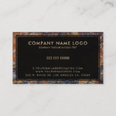 黒と茶色のフェイク大理石 名刺 (裏面)