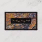 黒と茶色のフェイク大理石 名刺 (正面)