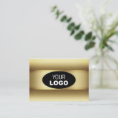 黒と茶色のログラデーションゴ黒の金ゴールドデコールフレーム 名刺 (スタンド正面)