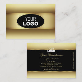 黒と茶色のログラデーションゴ黒の金ゴールドデコールフレーム 名刺