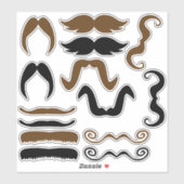 黒と茶色の口ひげ シール (シート)